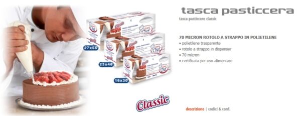 TASCA PASTICCERIA CROWN CHEF 30X16 100PZ ANTISCIVOLO