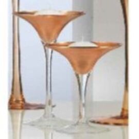 VASO IN VETRO MARTINI WEDDING CHIC RAME CM 17XH50