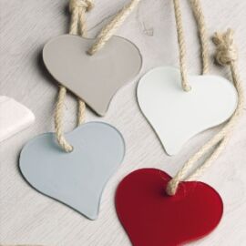 CUORE IN VETRO CM 8X8 LINEA HEARTS GRIGIO