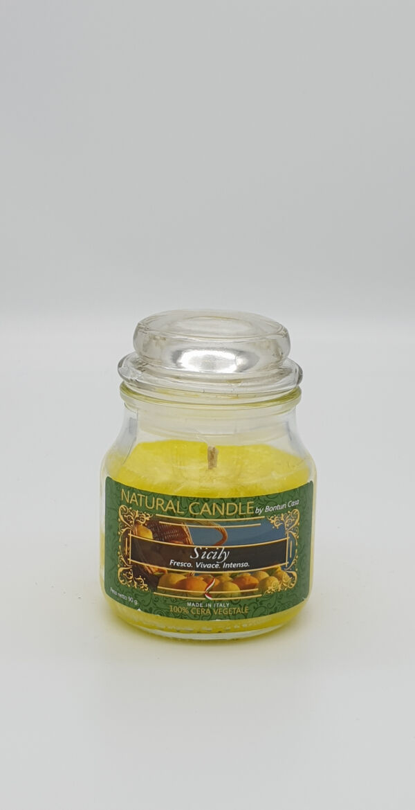 NATURAL CANDLE IN GIARA 90 GR 100% CERA VEGETALE SICILY