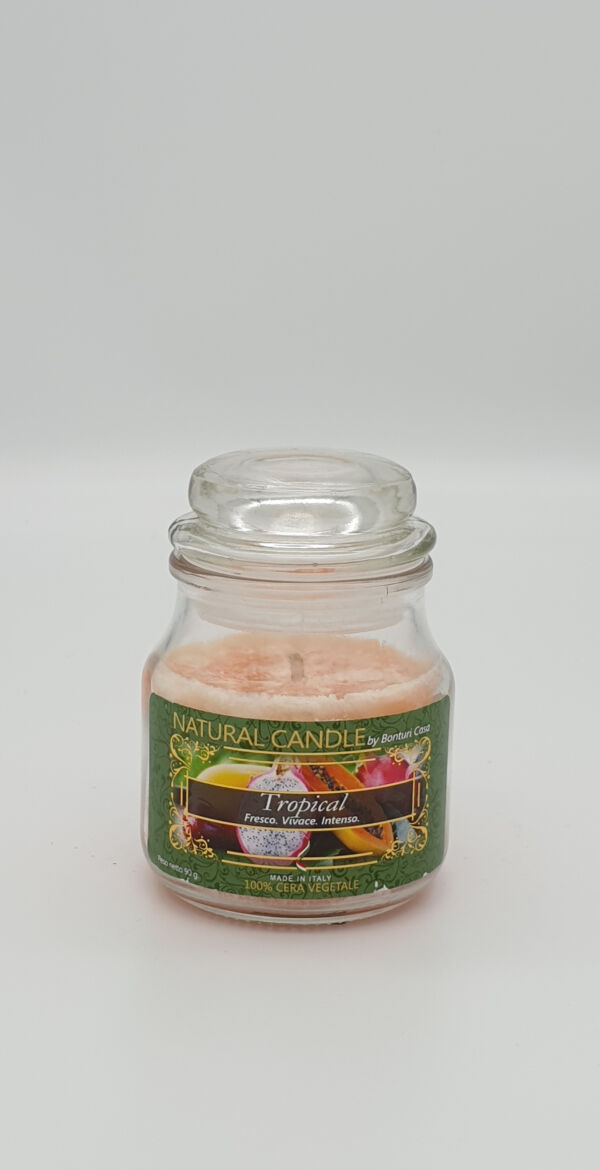 NATURAL CANDLE IN GIARA 90 GR 100% CERA VEGETALE TROPICAL