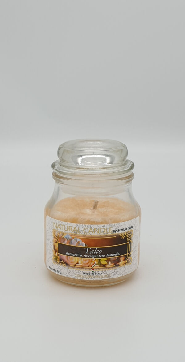 NATURAL CANDLE IN GIARA 90 GR 100% CERA VEGETALE TALCO