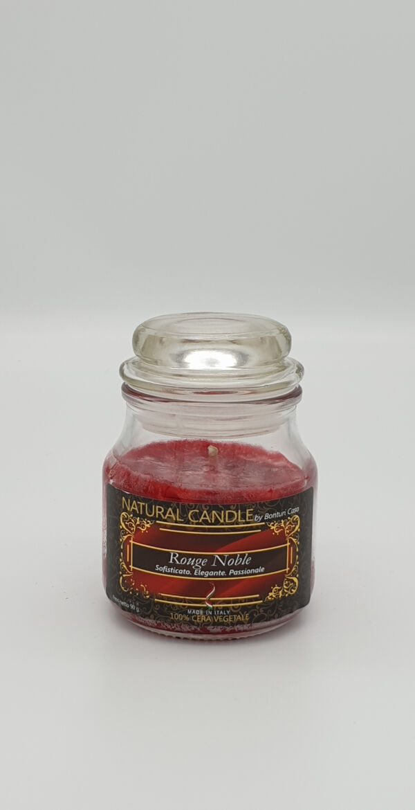NATURAL CANDLE IN GIARA 90 GR 100% CERA VEGETALE ROUGE NOBLE