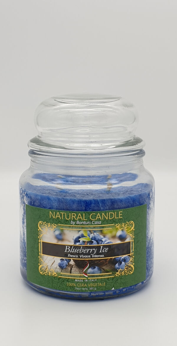 NATURAL CANDLE IN GIARA 380 GR 100% CERA VEGETALE BLUEBERRY ICE