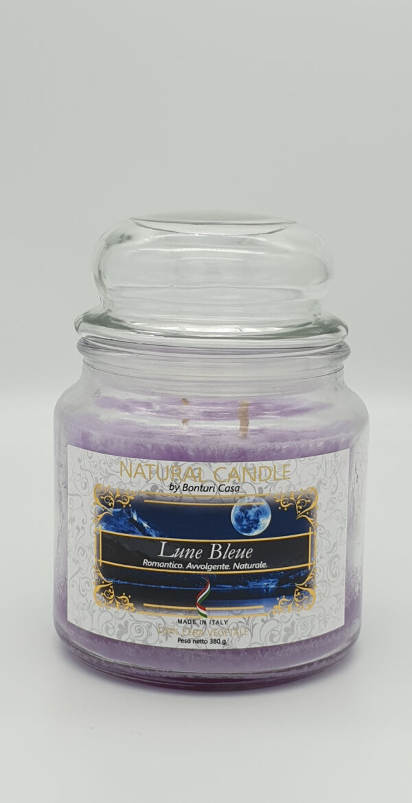 NATURAL CANDLE IN GIARA 380 GR 100% CERA VEGETALE LUNE BLEUE