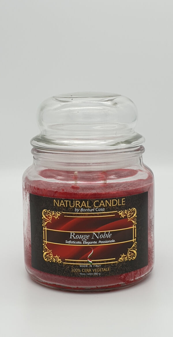 NATURAL CANDLE IN GIARA 380 GR 100% CERA VEGETALE ROUGE NOBLE