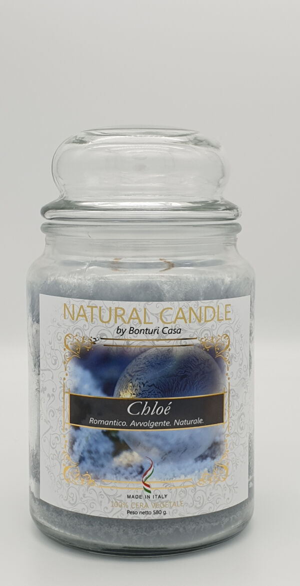 NATURAL CANDLE IN GIARA 580 GR 100% CERA VEGETALE CHOLE