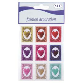 STAMP HEART STICKES (9PZ) MM 22X30  MULTICOLOR