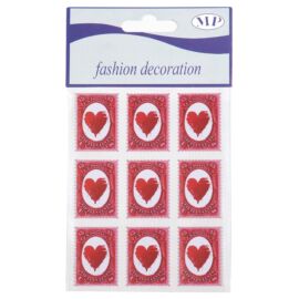 STAMP HEART STICKES (9PZ) MM 22X30  ROSSO