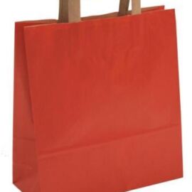 BORSA CARTA MANIGLIA PIATTA ROSSA CM 45+15X49 (50PZ) AL PZ