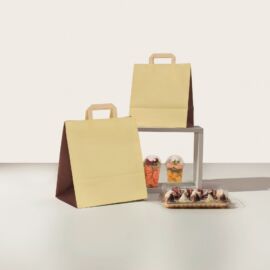 BORSA CARTA MANIGLIA PIATTA TAKE-AWAY BICOLOR CM 32+22X34 (50PZ) AL PZ