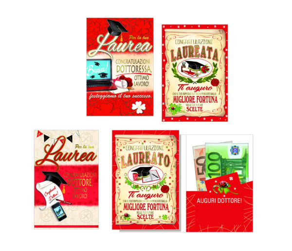 BIGLIETTO LAUREA PORTASOLDI ASSORTITO CM 11,5X17 AL PZ