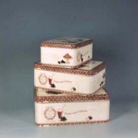 BOX METALLO DECORATO MEDIA 26X19H10,5 CM.