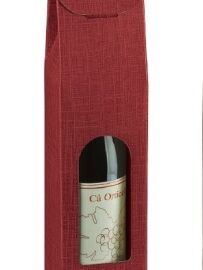 SCATOLA 1 BOTTIGLIA CON FINESTRA MM 90X90XH385  SETA BORDEAUX