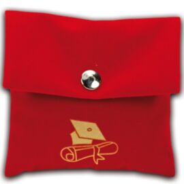 BUSTINA VELLUTO LAUREA AL PZ ROSSO CM 10XH9