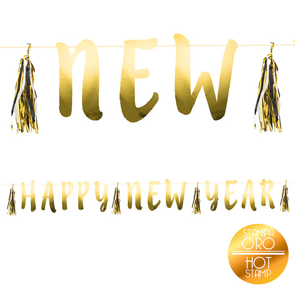 BANNER HAPPY NEW YEAR ORO FOIL MT 2,10