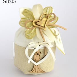 POOF 50° CON SPOSI E CUORE LEGNO (CM 7XH.11) SIBILLA