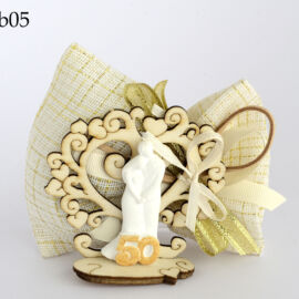 POOF 50° CON ALBERO LEGNO E COPPIA GESSO+ESSENZA (CM 11XH.10) SIBILLA