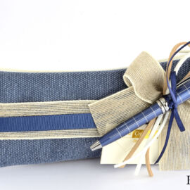 POUCHETTE CON ZIP E PENNA (CM 16XH.7) ROMINA