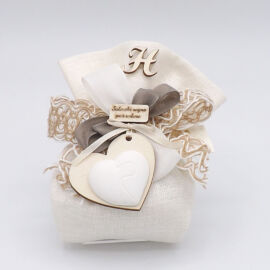POOF LINO C/CUORE TRAF.NATURALE+CUORE GESSO LEILA (11XH.13)