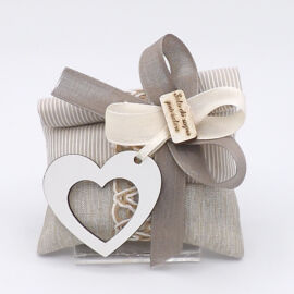 BUSTINA RIGHE C/CUORE TRAF. BIANCO  LEILA (10XH.9)