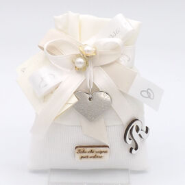 SACCHETTO CON CIONDOLO CUORE ARGENTOJASMINE (10XH.12)