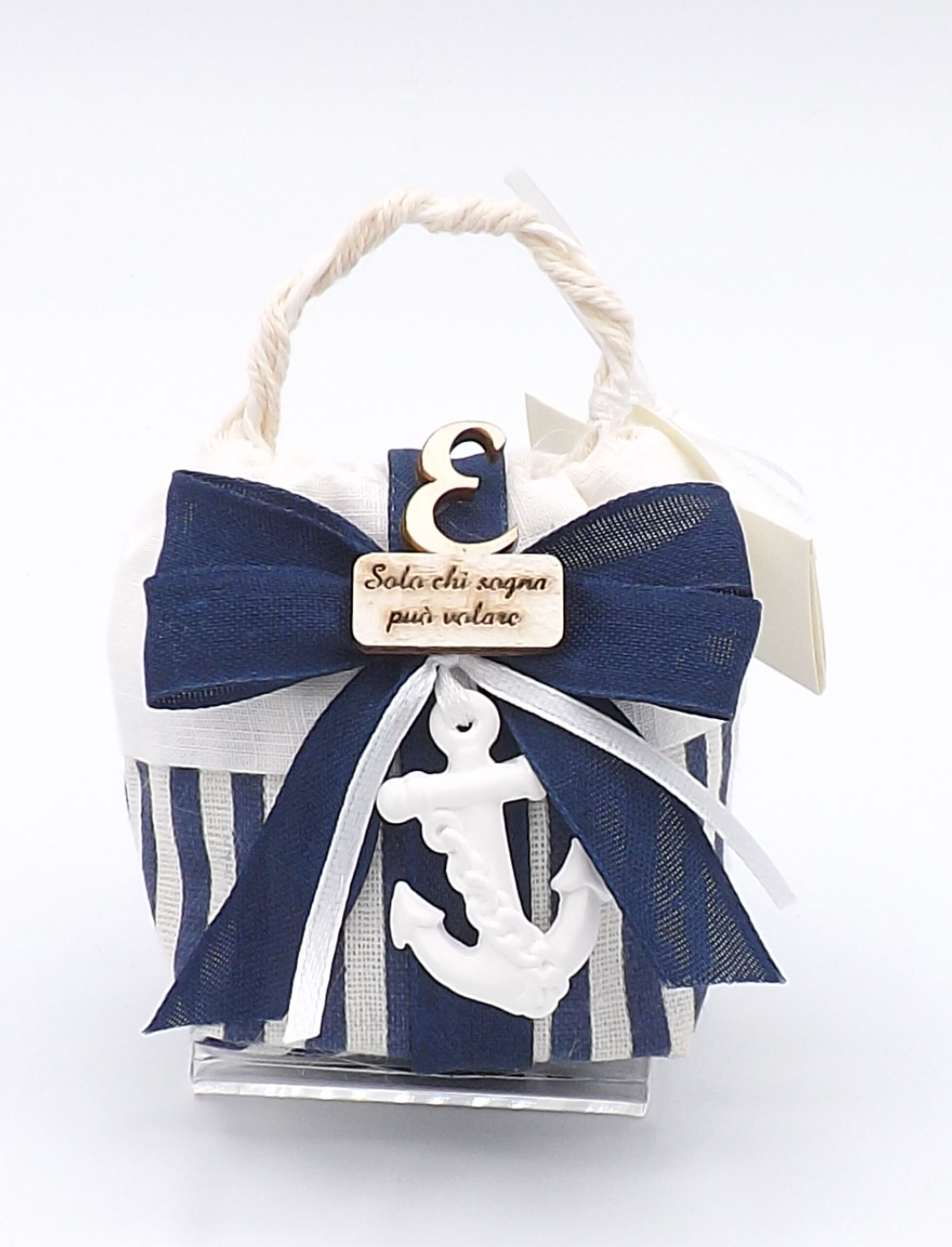 BAG RIGHE C/ANCORA PICCOLA GESSO MARINA (8XH.11) BAG RIGHE C/ANCORA PICCOLA GESSO MARINA (8XH.11)