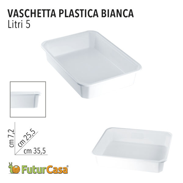 CP VASCHETTA PL BIANCA 5LT 35,5X25,5X7,2HCM E332 0963