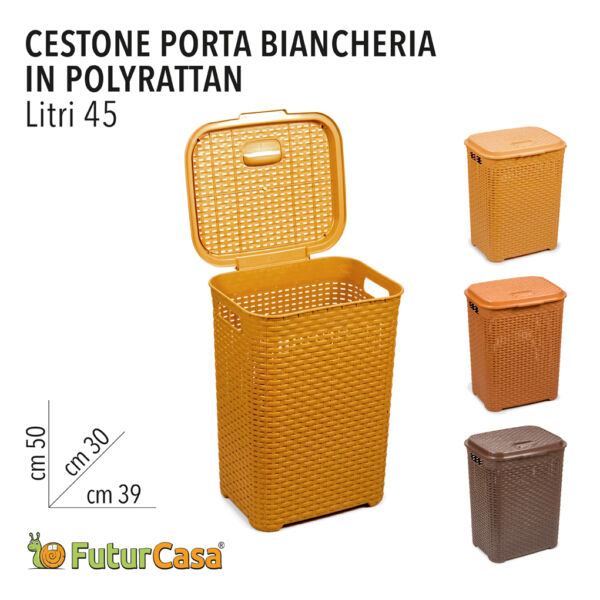 DL CESTONE PORTA BIANCHERIA  45LT 50X39X30 CM ART 0778 0580