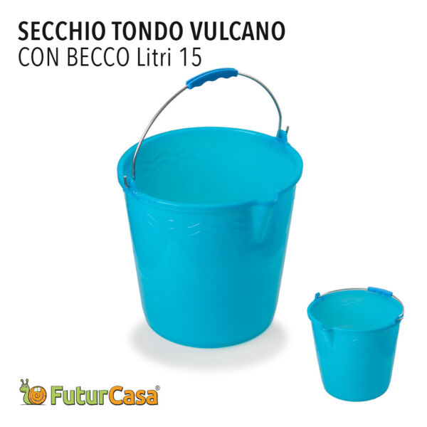 CH SECCHIO TONDO 15LT VULCANO C/BECCO 4396
