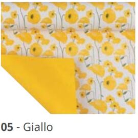 BOBINA PERLATA STAMPATA  2 LATI PAPAVERO 40MY 1,00X25 MT GIALLO