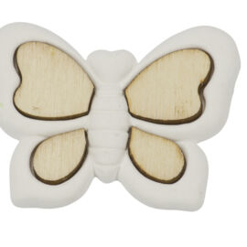 GESSETTO FARFALLA CON LEGNO AL PZ