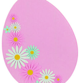 UOVO FELTRO ROSA CON FIORI CM 53XH69