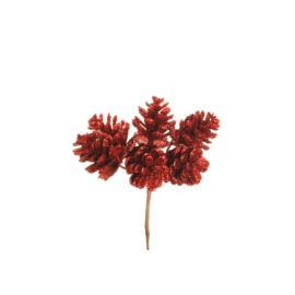 PICK DI PIGNE GLITTERATE ROSSE 6 PZ CM 10 AL PZ PICK DI PIGNE GLITTERATE ROSSE 6 PZ CM 10 AL PZ
