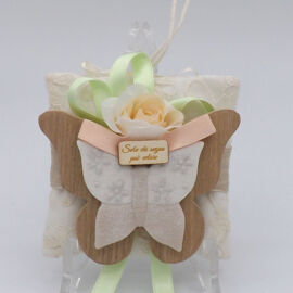 CUSCINO C/FARFALLA LEGNO/PORCELLANA MAGDA (10X12)