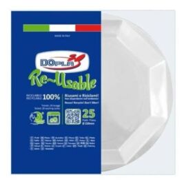 PIATTI PIANI REUSE IN PLASTICA D220 25 PZ BIANCHI PIATTI PIANI REUSE IN PLASTICA D220 25 PZ BIANCHI