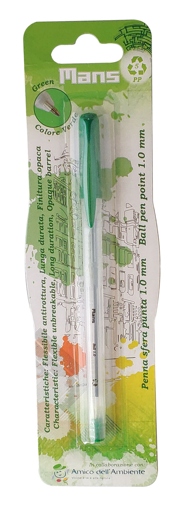 ECO PENNA PUNTA  1 MM  SFERA .INK  VERDE FLEX ECO