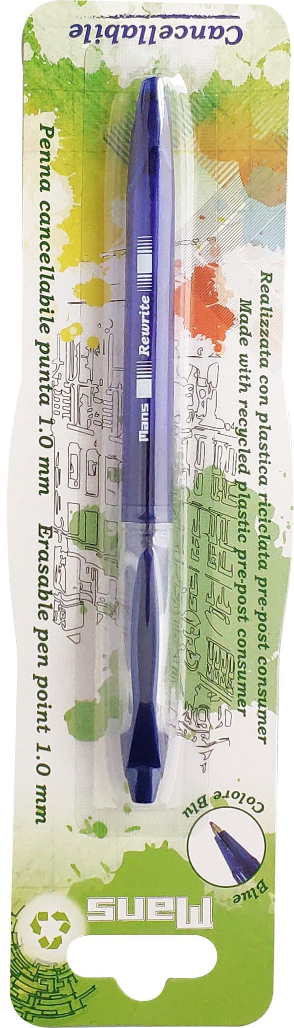 ECO PENNA CANCELLABILE INK BLU