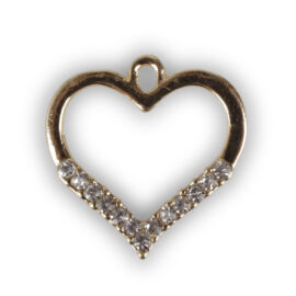 APPLICAZIONE CUORE METALLO AL PZ (24PZ) DIAMANTI CM 2,2