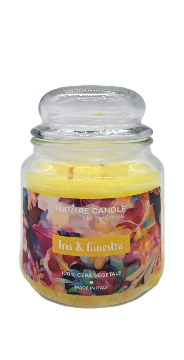 NATURAL CANDLE IN GIARA 380 GR 100% CERA VEGETALE iris&ginest