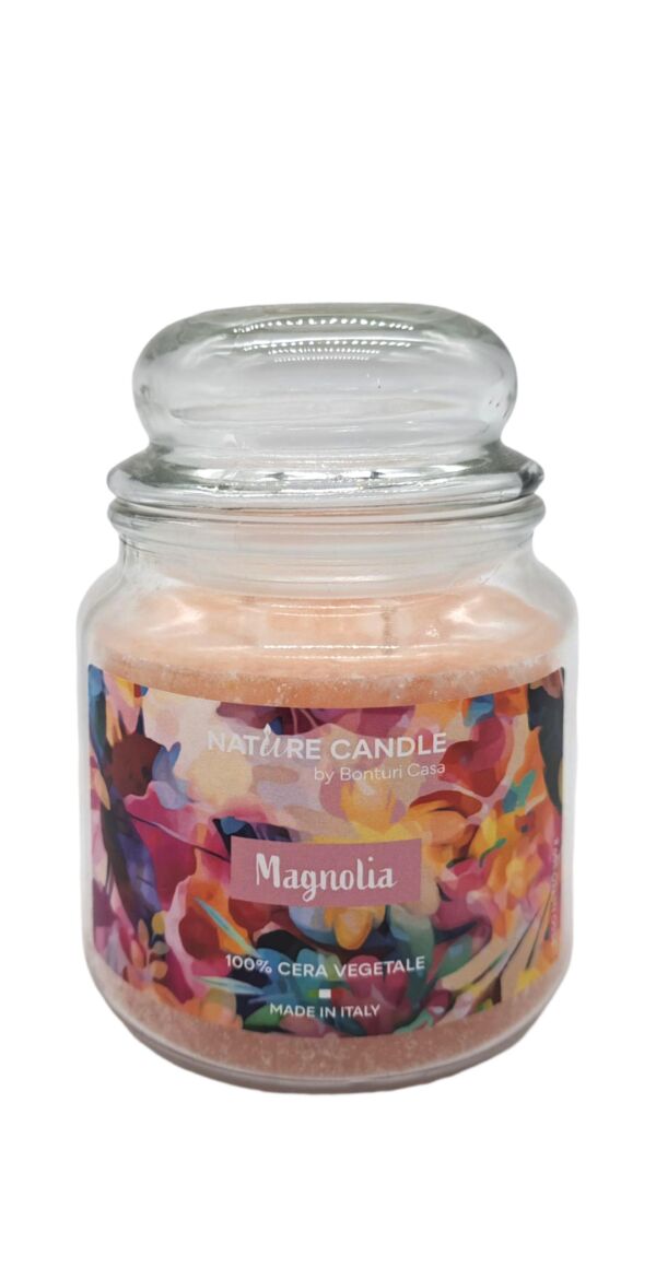 NATURAL CANDLE IN GIARA 380 GR 100% CERA VEGETALE magnolia