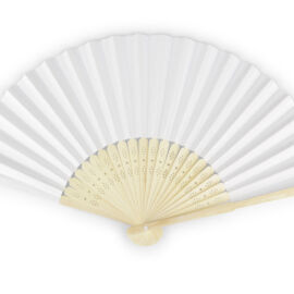 VENTAGLIO AL PZ IN BAMBU E CARTA CM 21X37X5 BIANCO