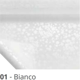 BOBINA PERLATA STAMPATA  2 LATI 40MY 1,00X25 MT MILLEFIORI BIANCO