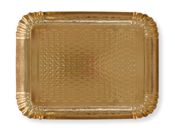 VASSOI RETTANGOLARI IN CARTONE ORO N° 8 CM 39X30,5 AL KG