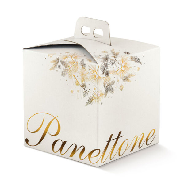 SCATOLA PANETTONE QUADRELLA MM 210X210XH220 DOLCE IDEA ORO