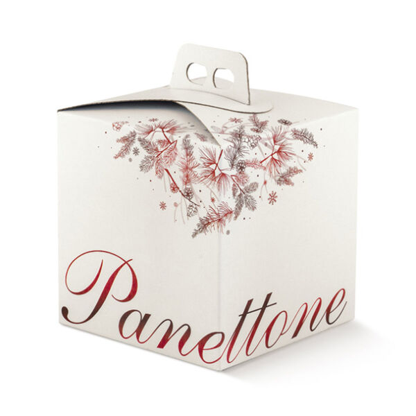 SCATOLA PANETTONE QUADRELLA MM 210X210XH220 DOLCE IDEA ROSSO