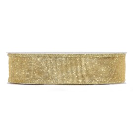 NASTRO NATALIZIO glitter net mm 40X50 mt ORO