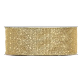 NASTRO NATALIZIO glitter net mm 63X50 mt ORO