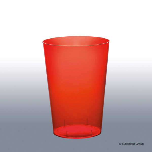 BICCHIERE IN PLASTICA ROSSO/TRASPARENTE 250 CC 25 PZ