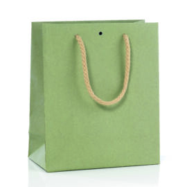 BORSA DI CARTA KRAFT FONDO PIENO CM 22X29+10 AL PZ VERDE SALVIA